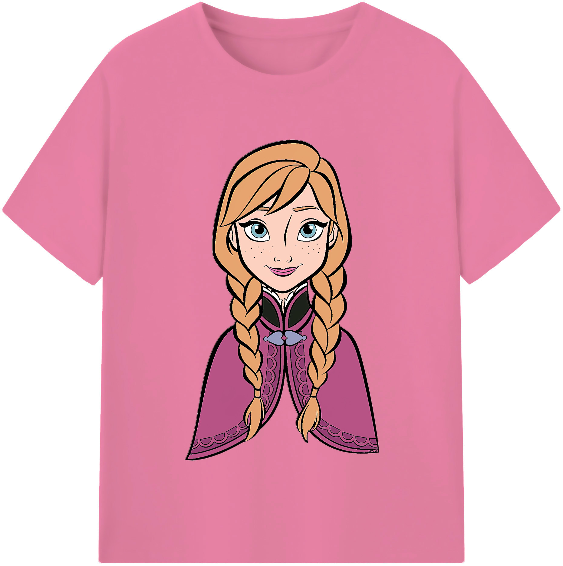 （画像用） アナと雪の女王 アンナ エルサ Frozen Anna Elsa 綿100％半袖Tシャツ（フロントプリント）